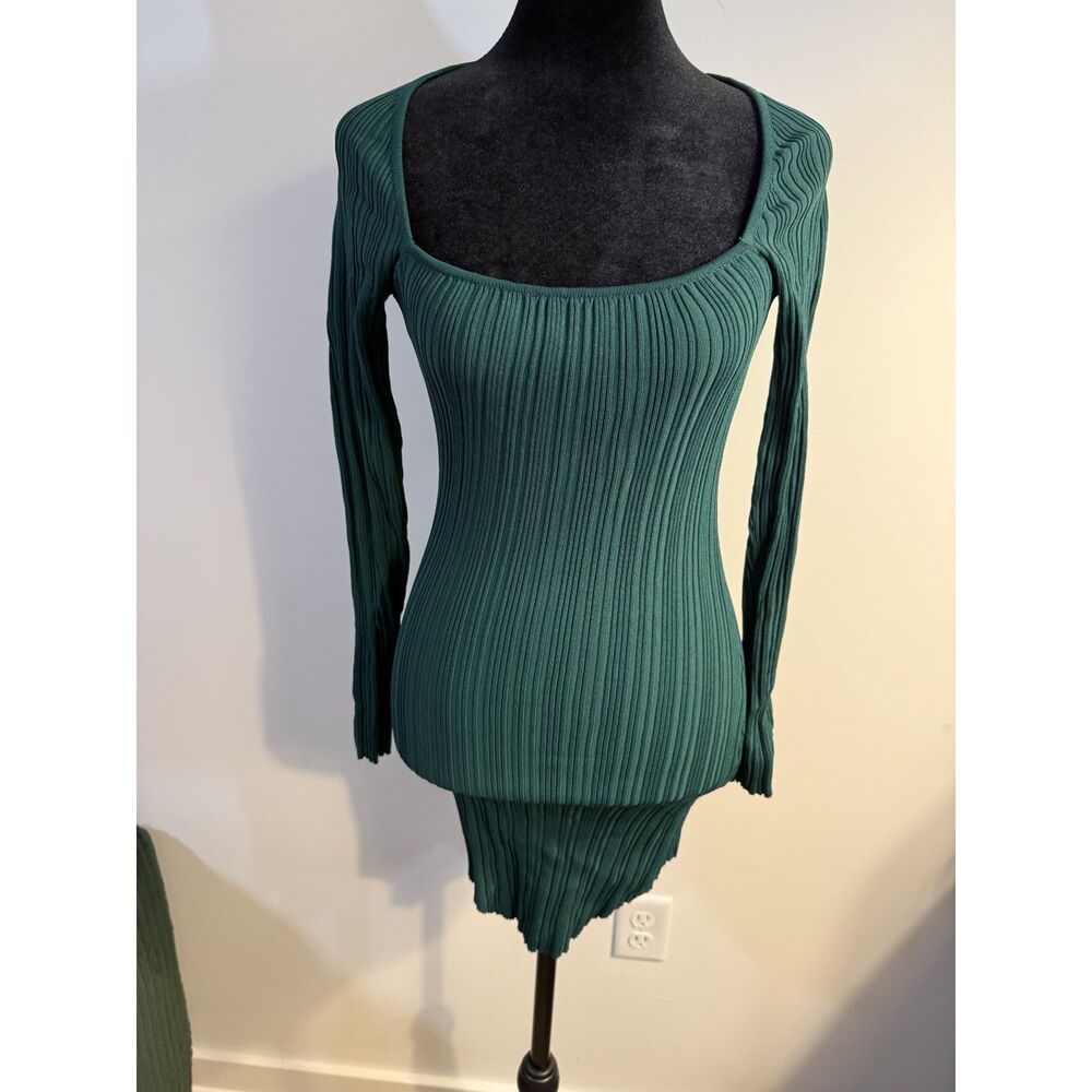 Barney's New York x Forever 21 Emerald Green Ribbed Dress
